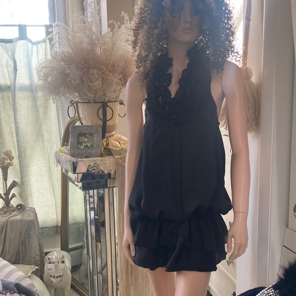 Elegant Black Halter Dress